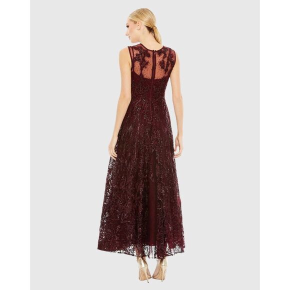 Mac Duggal  Embroidered High Neck Sleeveless Dress. $798. Size 12. H - Picture 3 of 5